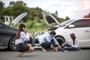 The aftermath of an auto collision illustrates the complexities of car crashes in an at fault state